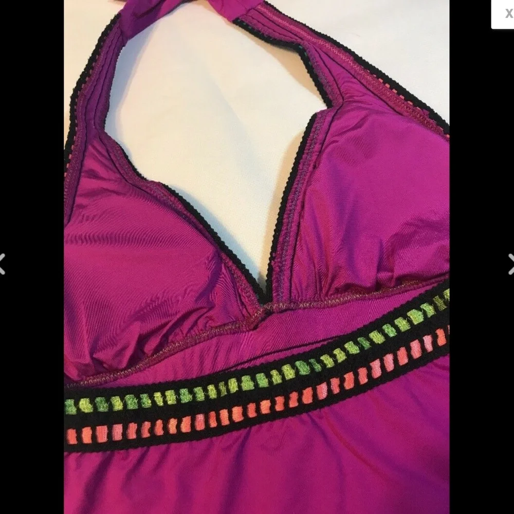 NWT La Blanca Threading Along Tankini Top in Magenta [SZ 4 US ]‎